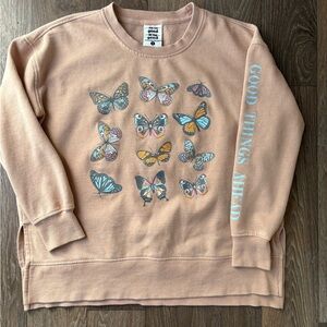 Jadelynn Brooke Peach Butterfly Sweatshirt